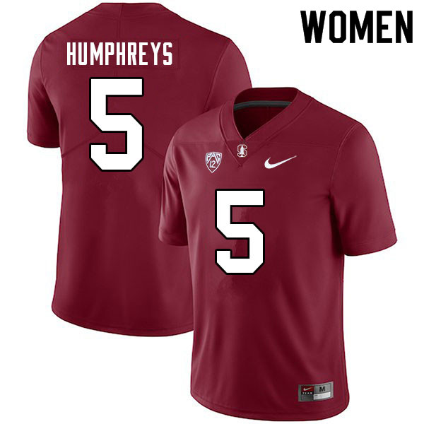 Women #5 John Humphreys Stanford Cardinal College Football Jerseys Sale-Cardinal